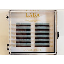 Load image into Gallery viewer, LABA COLOR EYELASH EXTENSIONS CC 10-13mm ( Mixed 1/2 Trays)
