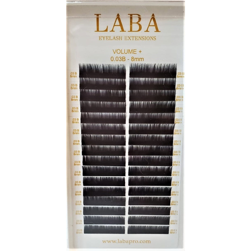 LABA VOLUME+ Eyelash Extensions Single-Length Trays 0.03mm